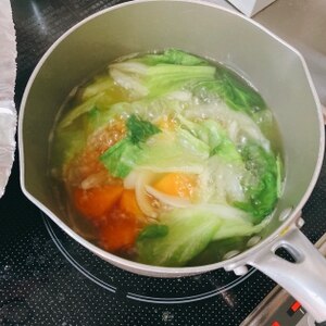 簡単ヘルシー(^^)レタスしゃきしゃきスープ♪